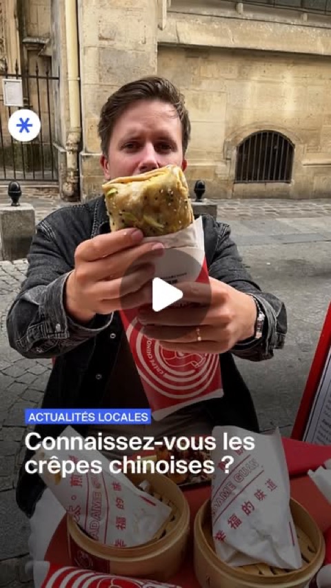 Paris Secret teste le jianbing de Madame Guan : crêpe chinoise garnie d'œuf, saucisse, coriandre et beignet croustillant